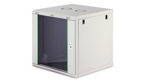 Szafa sieciowa wisząca Dynamic 19 12U rack 600x600, drzwi szyba, szary, niezłożona, 60kg DN-37110