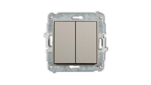 MINI Mechanizm łącznika zwiernego, świecznikowego (dwa klawisze bez piktogramów, wspólne zasilanie) taupe 60MWP-44.1