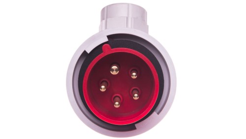 Wtyczka przenośna kątowa 16A 5P 400V czerwona IP67 TWIST 80152-6