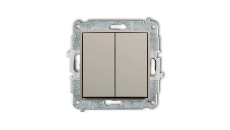 MINI Mechanizm łącznika podwójnego krzyżowego (dwa klawisze bez piktogramu) taupe 60MWP-66.1
