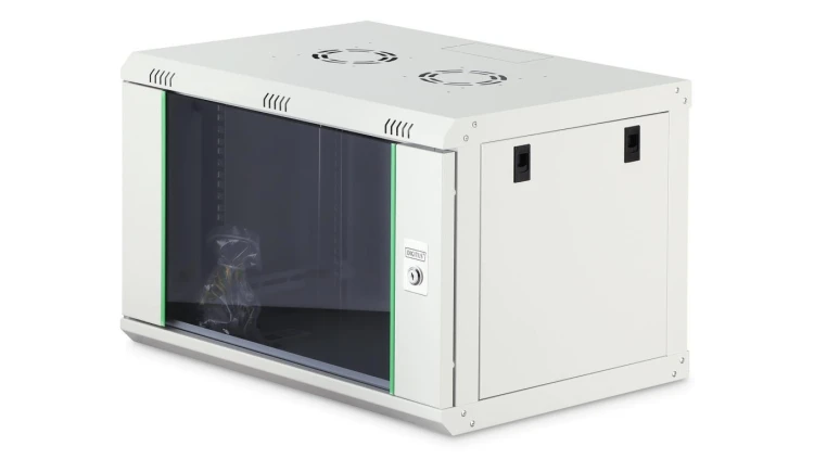 Szafa sieciowa wisząca Dynamic 19 7U rack 600x450, drzwi szyba, szary, niezłożona, 60kg DN-37100