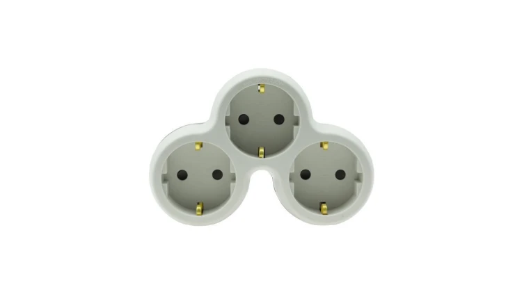 Rozgałęźnik wtyczkowy trzykrotny z/u schuko R-31S/B W-72005