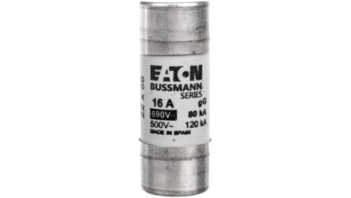 Wkładka bezpiecznikowa cylindryczna 22x58mm 16A gL/gG 690V C22G16