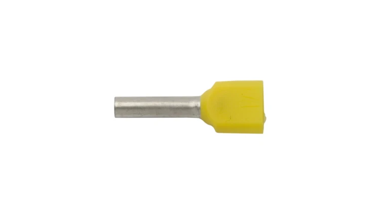Końcówka tulejkowa izolowana HI 2X1/10 żółta E08KH-02020101001 (500szt.)