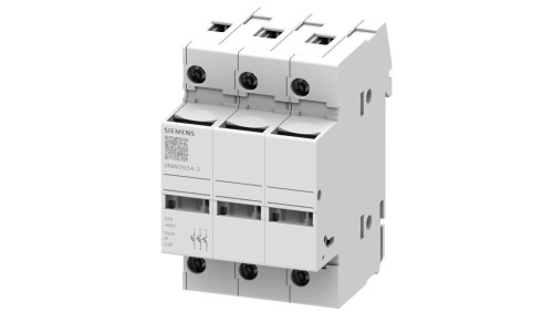 Podstawa bezpiecznikowa do wkładek cylindrycznych 10×38 mm 32A 3P z diodą LED 3NW7034-2