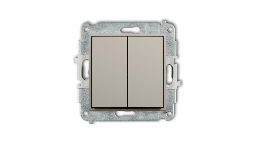MINI Mechanizm łącznika podwójnego schodowego (dwa klawisze bez piktogramów) taupe 60MWP-33.1