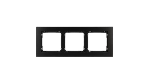 DECO Ramka uniwersalna potrójna - aluminium szczotkowane (ramka: czarna spód: czarny) 12-12-DRA-3