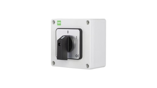 Łącznik krzywkowy 32A/3F 0-1 w obudowie IP65 szary 105x105x66 6170-00