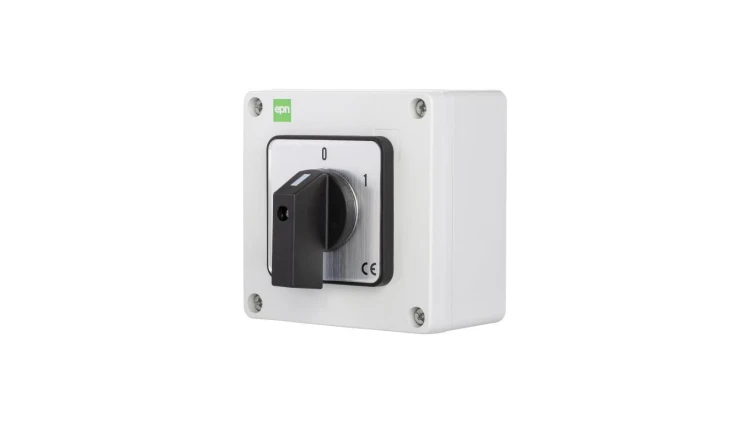 Łącznik krzywkowy 32A/3F 0-1 w obudowie IP65 szary 105x105x66 6170-00