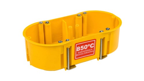 Puszka podtynkowa PK-2x60 podwójna 60mm regips samogasnąca żółta 0210-0N