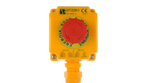 Kaseta z przyciskiem bezpieczeństwa przez obrót 1Z 1R IP65 ST22K108-1