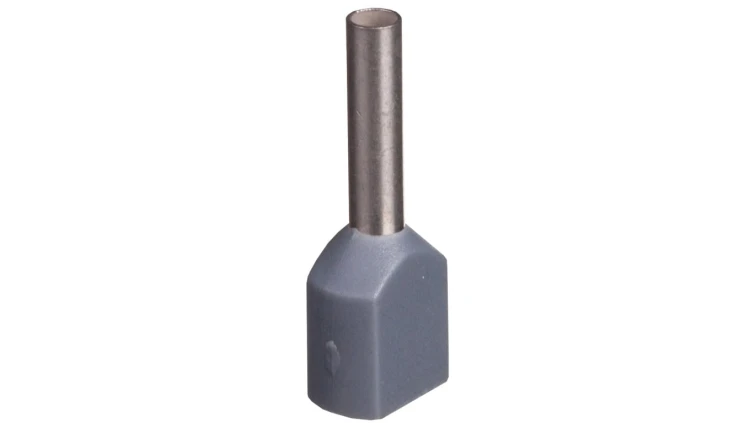 Końcówka tulejkowa izolowana TID 2x0,75mm2/8mm szara cynowana TID2x0,75L8x500 /500szt./