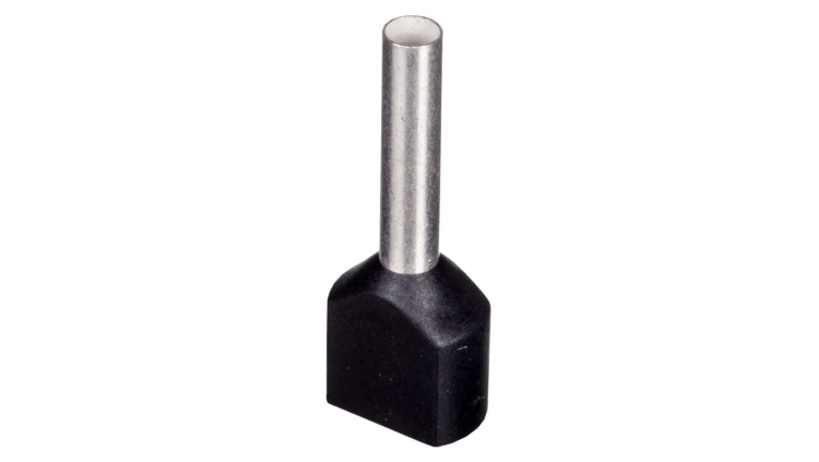 Końcówka tulejkowa izolowana TID 2x1,5mm2/12mm czarna cynowana TID2x1,5L12 /100szt./
