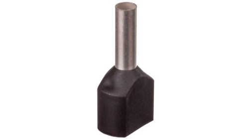 Końcówka tulejkowa izolowana TID 2x1,5mm2/8mm czarna cynowana TID2x1,5L8 /100szt./