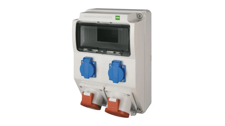 Rozdzielnica budowlana RS-9 9-mod. 2x2P+Z, 2x32A/5P, IP44 bez zabezpieczeń 6222-00