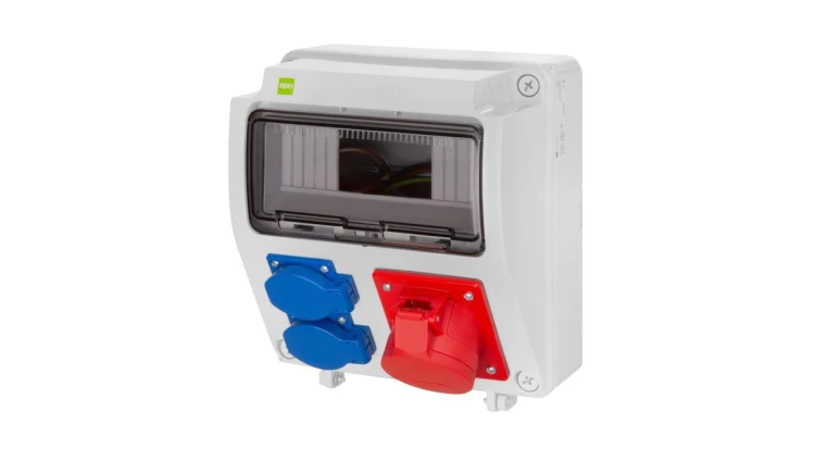Rozdzielnica budowlana RS-9 9-mod. 2x2P+Z, 32A/5P, IP44 bez zabezpieczeń 6232-00