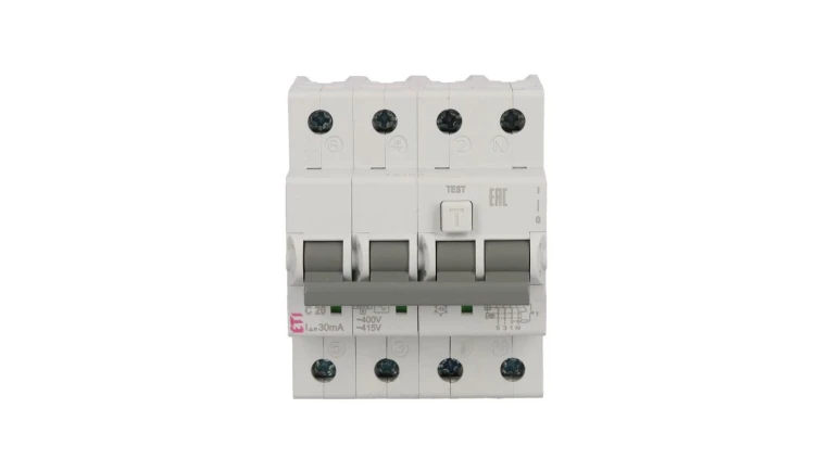 Wyłącznik różnicowo-nadprądowy 4P 20A C 0,03A typ AC KZS-4M 002174025