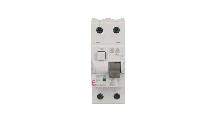 Wyłącznik różnicowo-nadprądowy 2P 6A B 0,03A typ AC KZS-2M 002173101