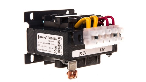 Transformator 1-fazowy bezpieczeństwa TMM 63/A 230/ 12V 4,0A, Ta 40, 16212-9968
