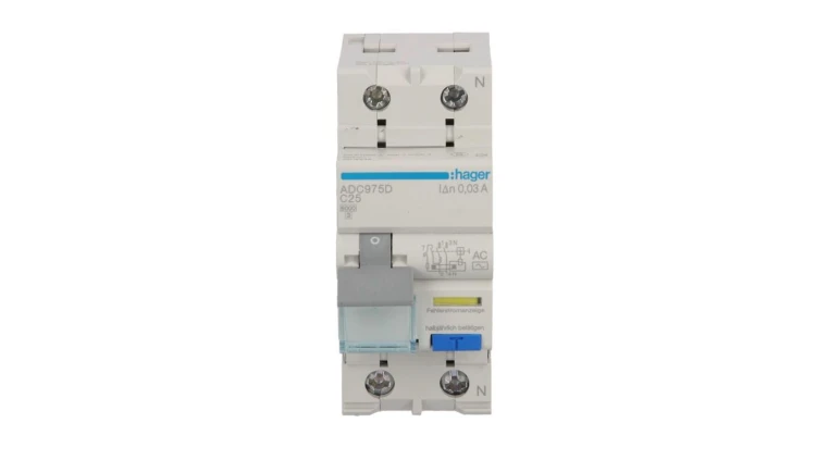 Wyłącznik różnicowo-nadprądowy RCBO 2P C25A 0,03A Typ AC ADC975D