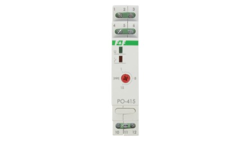 Przekaźnik czasowy 1P 10A 1-15min 230V AC opóźnione odpadanie PO-415 230V
