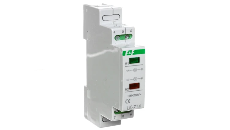 Lampka modułowa 1-fazowa czerwona/zielona 130-260V AC/DC LK-714
