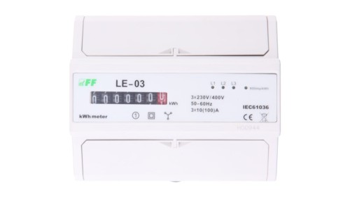 Licznik energii elektrycznej 3-fazowy 100A 230/400V z wyświetlaczem bębenkowym LE-03