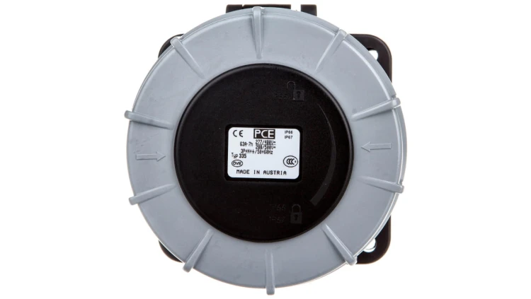 Gniazdo tablicowe 63A 5P 500V /100x100/ czarne IP67 POWER TWIST 335-7