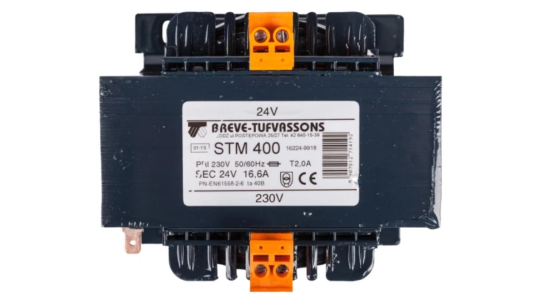 Transformator 1-fazowy bezpieczeństwa STM 400 230/ 24V 16,6A, Ta 40, 16224-9918