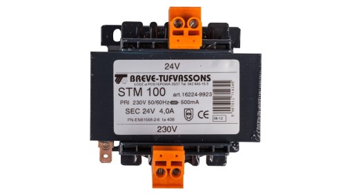 Transformator 1-fazowy bezpieczeństwa STM 100 230/ 24V 4,1A 100VA, Ta 40, 16224-9923