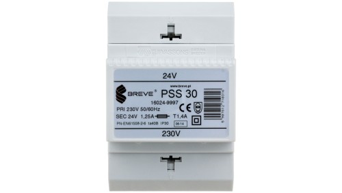 Transformator 1-fazowy modułowy bezpieczeństwa PSS 30 230/ 24V 1,25A, na szynę DIN, IP30, Ta 40, 16024-9997