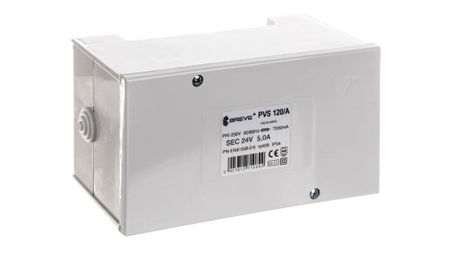 Transformator 1-fazowy bezpieczeństwa PVS 120/A 230/ 24V 5,0A, w obudowie, IP54, Ta 40, 16024-9995