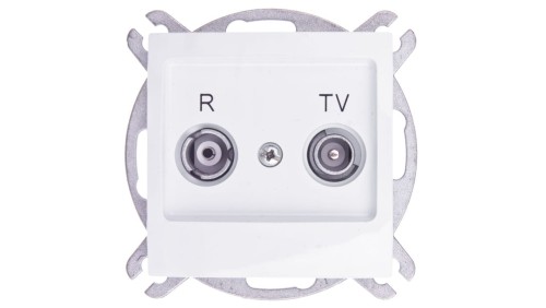 IMPRESJA Gniazdo antenowe RTV przelotowe 14dB białe GPA-14YP/m/00