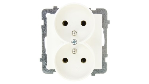 AS Gniazdo podwójne z/u ecru GP-2GRZ/m/27
