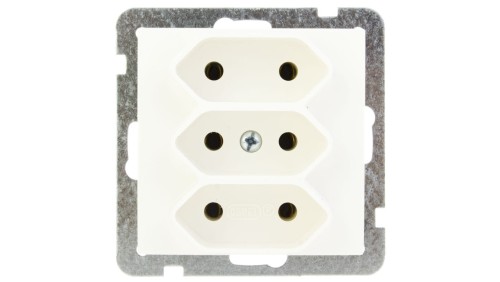 AS Gniazdo potrójne b/u 2.5A EURO ecru GP-3G/m/27